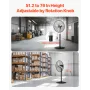 Industrial Pedestal Fan, 24 Inch 85-Degree Oscillating Fan, Height Adjustable Standing Fans with 3 Adjustable Speeds, High Power