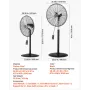 Industrial Pedestal Fan, 24 Inch 85-Degree Oscillating Fan, Height Adjustable Standing Fans with 3 Adjustable Speeds, High Power