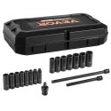 Impact Sockets Set 18pcs 6-punkts 3/8 "Drive Bit Ratchet Tool Kit Case