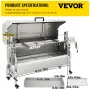 Lam Rotisserie, 132 kg kapacitet, rustfrit stål svine lam