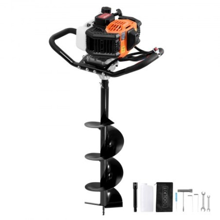 Gas Post Hole Digger 52cc 1450W med 8â €  Borbits & 1 forlængelsesstang