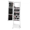 Mirror Jewelry Cabinet Standing Mirror with Storage Full Length White