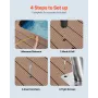 Pool Handrail, 30" x 30" Swimming Pool Stair Rail, 2 PCs Stainless Steel Stair Pool Hand Rail Rated 375lbs Load Capacity, Pool R