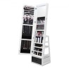 Mirror Jewelry Cabinet 360Â° Swivel Standing Mirror with Storage White