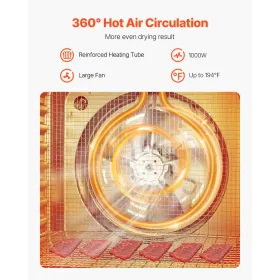 10 Trays Food Dehydrator Machine Stainless Steel 1000W Jerky Fruit Drying