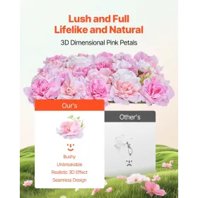 3D Flower Wall Panel 12 PCS 15x15 in Artificial Floral Mat for Wedding