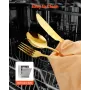 100-Piece Gold Silverware Set, Food-Grade Stainless Steel Flatware Utensils for 20, Mirror Finished Cutlery Set, Dishwasher Safe