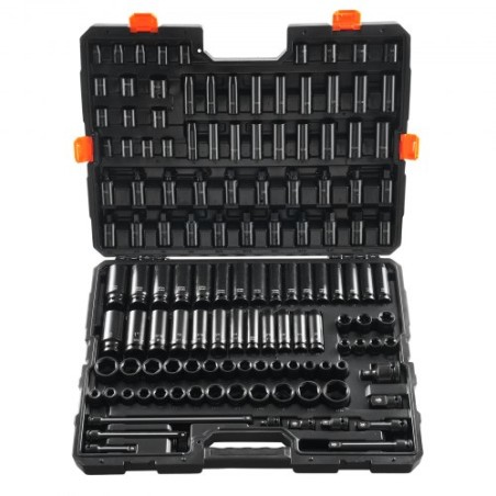 Impact Sockets Set 130PCS 6-Point 3/8" & 1/2" Drive Bit Ratchet Tool Kit