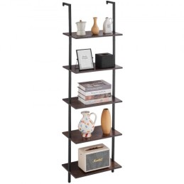 Industrial Square Pipe Shelf 5 Tier 17.3x11.8in Wall-Mount for Bedroom