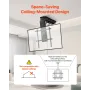 Motorized Ceiling TV Mount, TV Wall Mount for 32 to 70 Inch TV, Electric Adjustable Ceiling TV Mount, Motorized Flip Down TV Mou