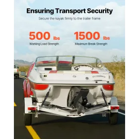 Udtrækkelige ratchet -stropper bind stropper 2 i x 2 ft til båd (2 pakke)