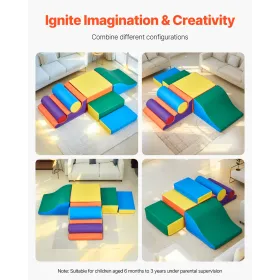 Climbing Toys 7 Piece Foam Climbing Blocks for Toddlers and Preschoolers