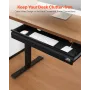 26" Wide Under Desk Drawer Slide Out, Under Desk Mounted Pull-out Drawer Attachment, Hidden Desktop Storage Organizer, Under Tab