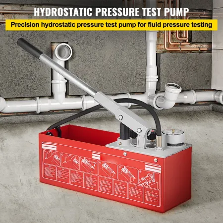 Hydrostatic Pressure Test Pump, Test Up to 60 bar/860 psi, 12.1 L Tank, Hydraulic Manual Water Pressure Tester Kit w/ Three-Unit