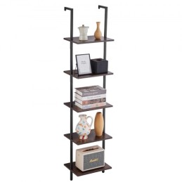Industrial Square Pipe Shelf 5 Tier 15.6x11.8in vægmontering til soveværelse