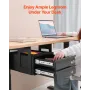  13" Wide Under Desk Drawer Slide Out, Under Table Pull-out Drawer Attachment, Hidden Desktop 2 Layer Storage Organizer, Lo