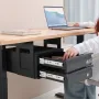  13" Wide Under Desk Drawer Slide Out, Under Table Pull-out Drawer Attachment, Hidden Desktop 2 Layer Storage Organizer, Lo