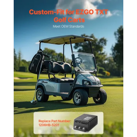 Golf Cart Speed Controller, 48 Volt & 250 Amp, DC Motor Controller Replacement for EZGO TXT Golf Carts, IP65 Rated Protection, A
