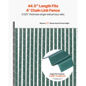 Chain Link Fence Privacy Slats Single-Wall for 4' High Fence Bottom Lock