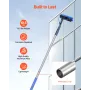 Water Fed Pole Kit, 11m Solar Panel Cleaning Pole with Extendable Handle, 180° Rotatable Brush Head & 20m Hose, Household & Outd