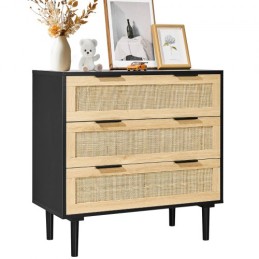 Rattan Drawer Dresser Natural Rattan Closet Dresser 3 Drawers for bedroom