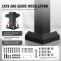 Handrails for Outdoor Steps, 2-3 Step Stair Hand Rail Kit, Transitional Carbon Steel Railings with Installation Kit, Stair Rails