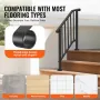 Handrails for Outdoor Steps, 2-3 Step Stair Hand Rail Kit, Transitional Carbon Steel Railings with Installation Kit, Stair Rails