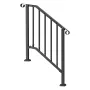 Handrails for Outdoor Steps, 2-3 Step Stair Hand Rail Kit, Transitional Carbon Steel Railings with Installation Kit, Stair Rails