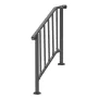 Handrails for Outdoor Steps, 2-3 Step Stair Hand Rail Kit, Transitional Carbon Steel Railings with Installation Kit, Stair Rails