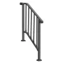 Handrails for Outdoor Steps, 2-3 Step Stair Hand Rail Kit, Transitional Carbon Steel Railings with Installation Kit, Stair Rails
