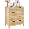Ratting skuffe Dresser Natural Rattan Closet Dresser 4 skuffer til soveværelse