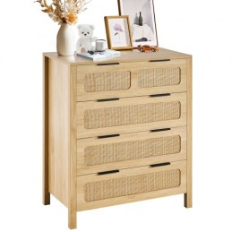 Rattan Drawer Dresser Natural Rattan Closet Dresser 4 Drawers for bedroom