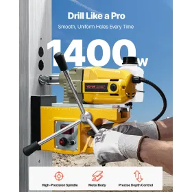 ic Drill 1400W 2810 lbf Mag Drill Press 1.6 in Boring Diameter 800 RPM