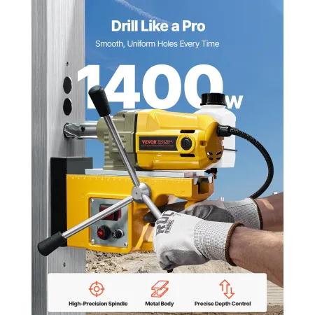 IC Drill 1400W 2810 lbf Mag Drill Press 1.6 i kedelig diameter