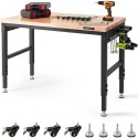 Adjustable Height Workbench 48"L x 24"W Work Bench Table with Power Outlet