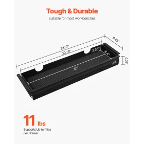 33" Under Desk Drawer Organizer Slide-out Drawer Space Saver Home Office