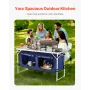 Camping køkkenbord foldning bærbar kokstation 3 justerbare