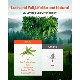 Kunstgræs vægpaneler 12 stk. 20 x 20 tommer 3D grønt til dekoration