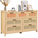 Rattan Drawer Dresser Natural Rattan Closet Dresser 7 Drawers for bedroom