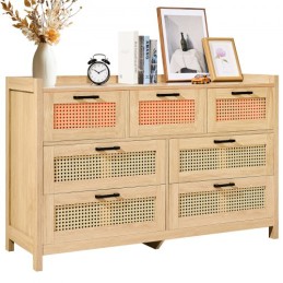 Rattan Drawer Dresser Natural Rattan Closet Dresser 7 Drawers for bedroom