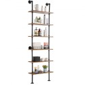 Industrial Pipe Shelf 6 Tier 24x9.84in Wall-Mount for Kitchen Bedroom