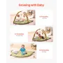 Baby Play Gym Mat Tummy Time Activity Mat med 6 Sensory Toy