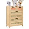 Rattan Drawer Dresser Natural Rattan Closet Dresser 5 Drawers for bedroom