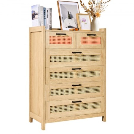 Rattan Drawer Dresser Natural Rattan Closet Dresser 5 Drawers for bedroom