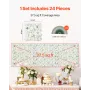 3D Flower Wall Panel, 24 PCS 15 x 15 inch, Artificial Floral Wall Background Mesh Backing Mat,Seamless Design&Easy Installation 