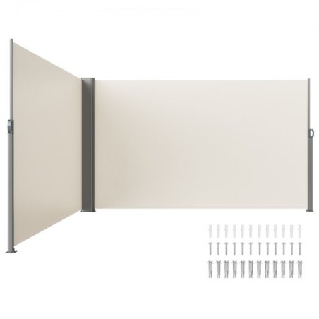 Creamy-white Retractable Patio Screen 63 Inch In Height Retractable Screen 236 Inch In Length Office Dividers Partition Wall