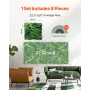 Kunstige græsvægspaneler 8 stk 20 x 20 tommer 3D Greenery til