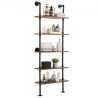 Industrial Pipe Shelf 5 Tier 24x9.84in Wall-Mount for Kitchen Bedroom