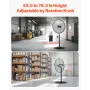 Industrial Pedestal Fan, 30 Inch 85-Degree Oscillating Fan, Height Adjustable Standing Fans with 3 Adjustable Speeds, High Power