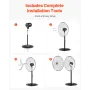 30 "Industriel piedestal-fan 3-trins oscillerende